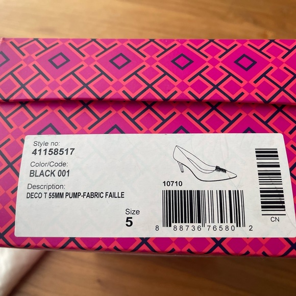 Tory Burch Black Deco 55MM Pump-Fabric Faille - Picture 4 of 5